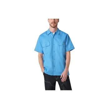 Dickies Madras Short Sleeve Work Shirt Shirt Men's Blue