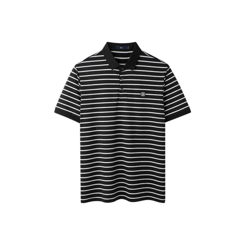 HLA Polo Shirts Men Black Stripes 29-0