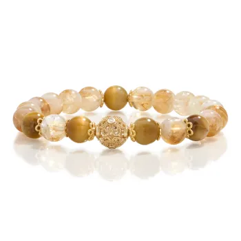 AJIDOU Citrine Bracelets Unisex Gold