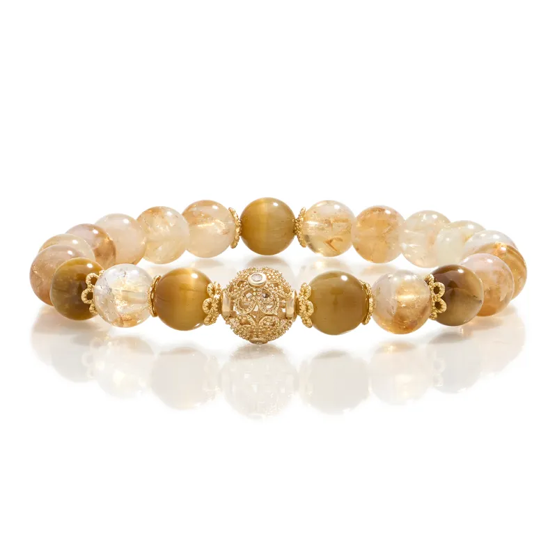 AJIDOU Citrine Bracelets Unisex Gold-0