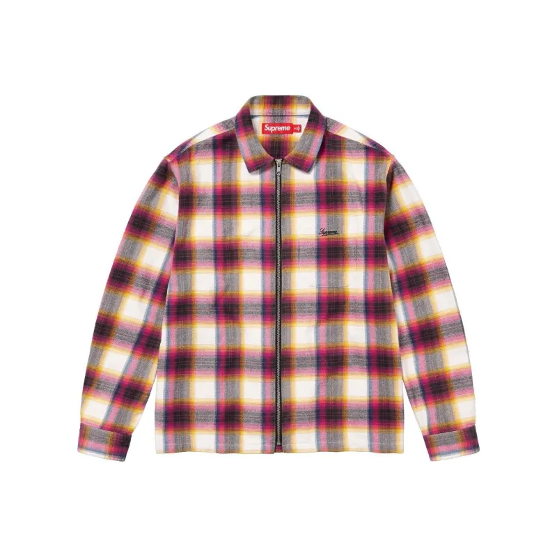 Supreme Shadow Plaid Flannel Zip Up Shirt SS24-0