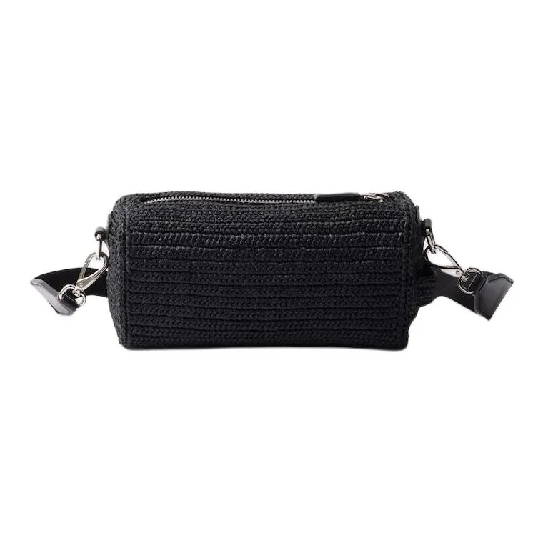 PRADA Calfskin Crossbody Bag Women's Black-3