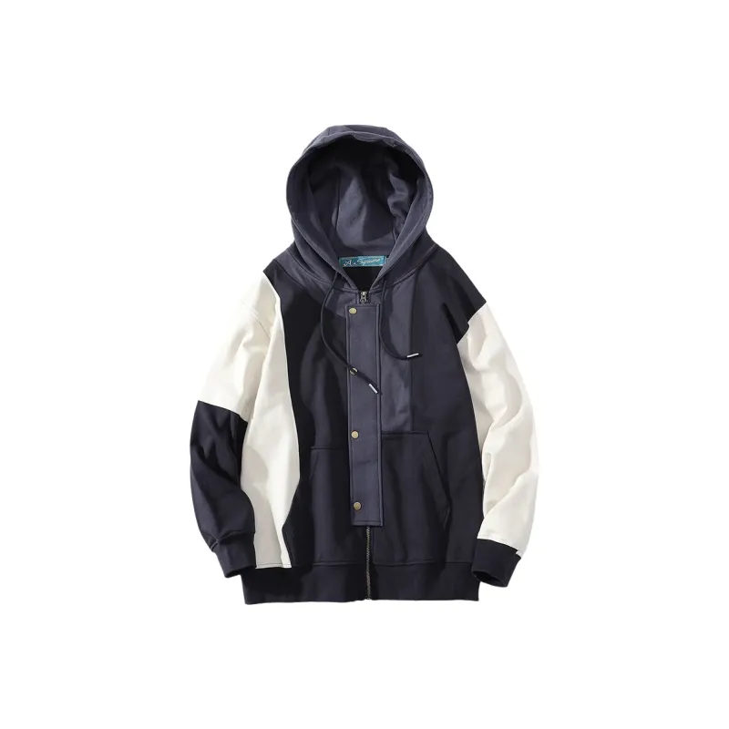 A SQUARE ROOT Sweatshirt Jacket Unisex Navy Blue-0