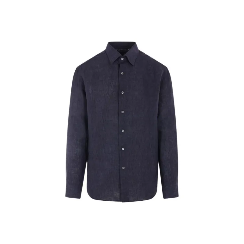 Brioni Shirts Men Marine Blue-0