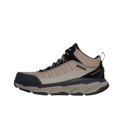 Skechers D'LUX JOURNEY Mid Top Hiking Shoes Men's Natural Brown