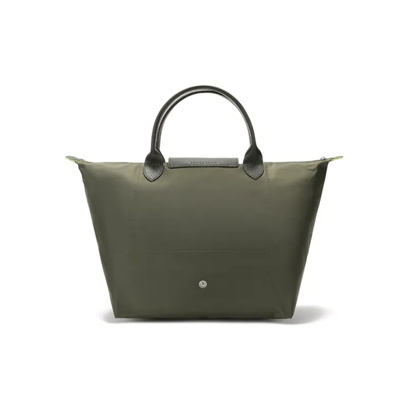 LONGCHAMP Longxiang Le Pliage Green Recycled Canvas With Leather Dumpling Bag Handbag Medium Size Women's Forest-3