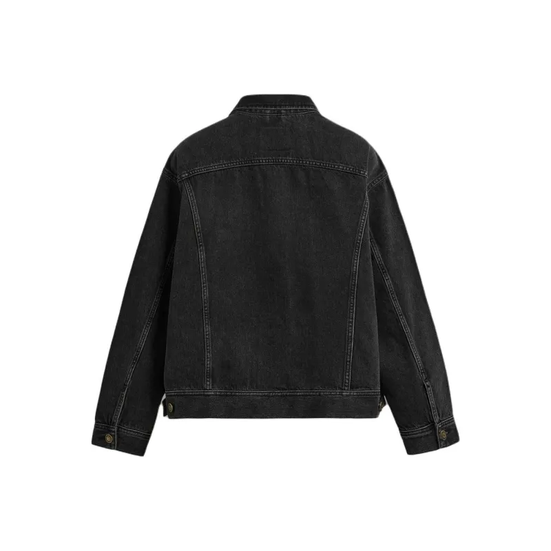 ZARA Denim Jackets Men Black-1