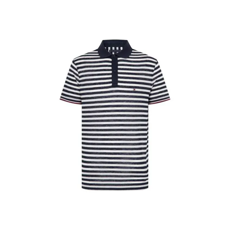 Tommy Hilfiger Logo patch Striped Polo Shirt-0