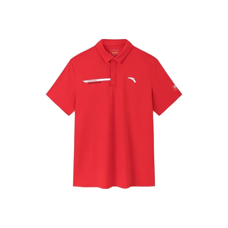 ANTA Variety Training Collection Polo Shirts Men Classic Red-0