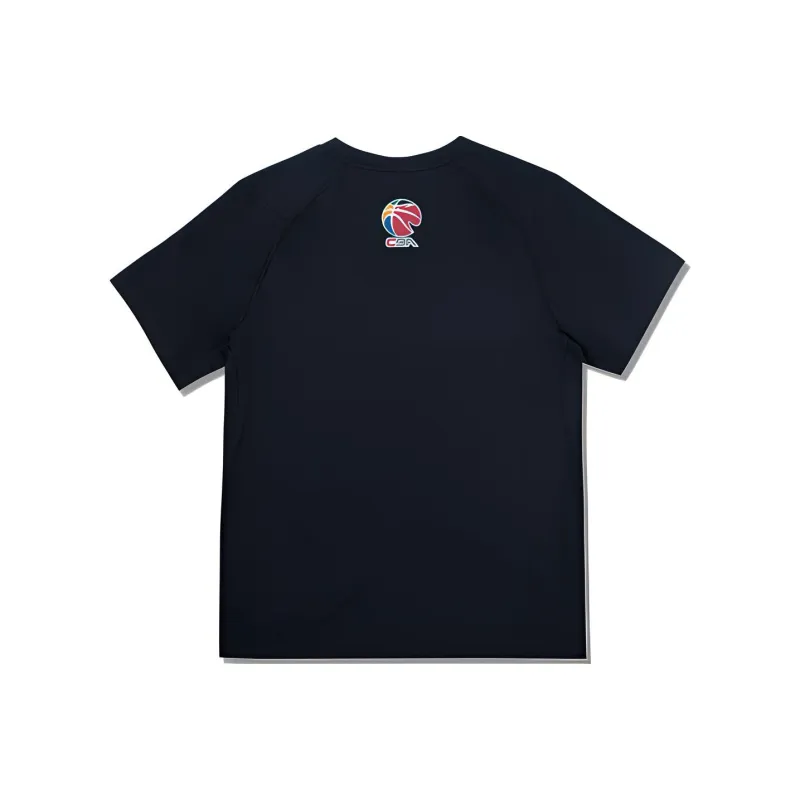 LiNing CBA Collection Professional Basketball Collection T Shirt Unisex Black-1