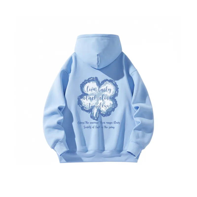BLACK CLOVER Hooded Pullover Sweatshirt Unisex-0