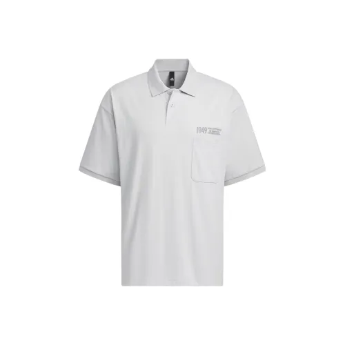 Adidas Polo Shirt Men's Solid Light Gray