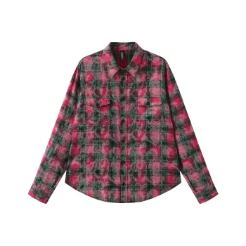 MAISON VINSON Shirt Unisex Red Black Plaid