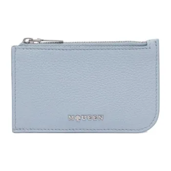 Alexander McQueen Leather Card Holder Women's Light Blue