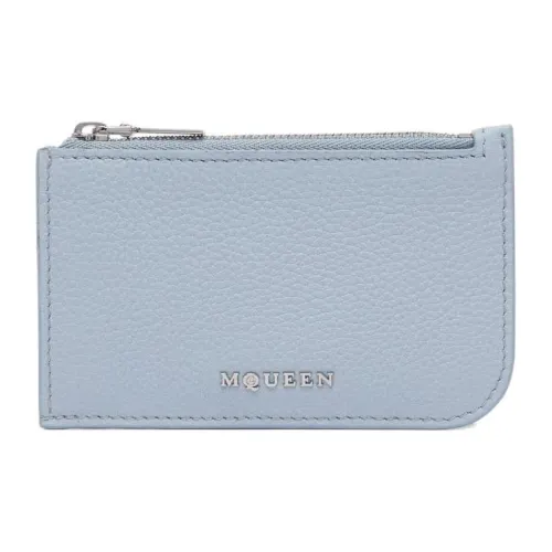 Alexander McQueen Leather Card Holder Women's Light Blue