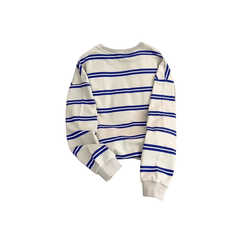 Mu Xiao Xin Sweatshirt Women's Blue Stripes-3
