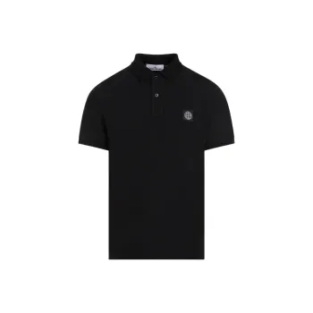 STONE ISLAND Logo Patch Short Sleeved Polo Shirt