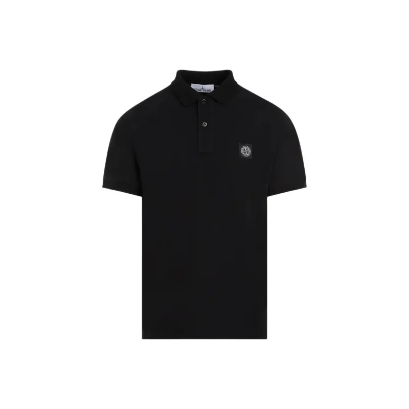 STONE ISLAND Logo Patch Short Sleeved Polo Shirt-0