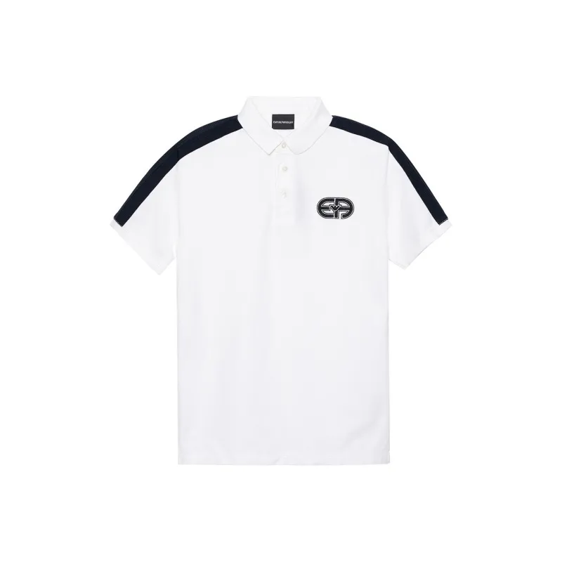 EMPORIO ARMANI EA Polo Shirts Men White Dark Blue-0