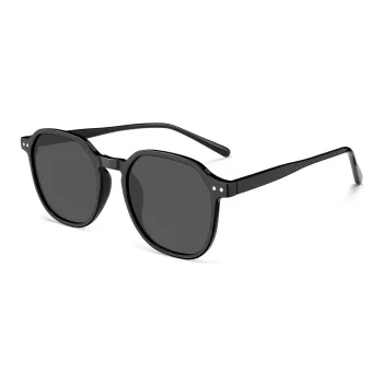 Wood Premium TR/Memory Plastic Round Sunglasses Unisex Multicolor