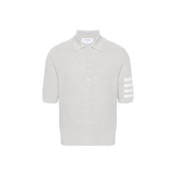 THOM BROWNE 4 Bar Knitted Polo Shirt