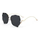 Gold Frame with Black Gray Lens[222102-C3]
