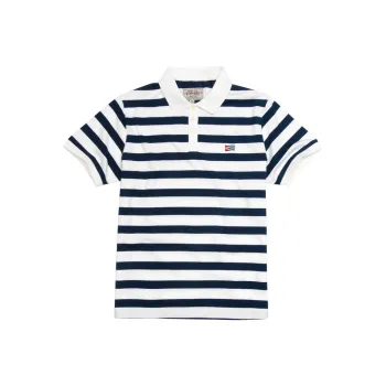 AKCLUB Polo Shirts Men Blue White Stripes