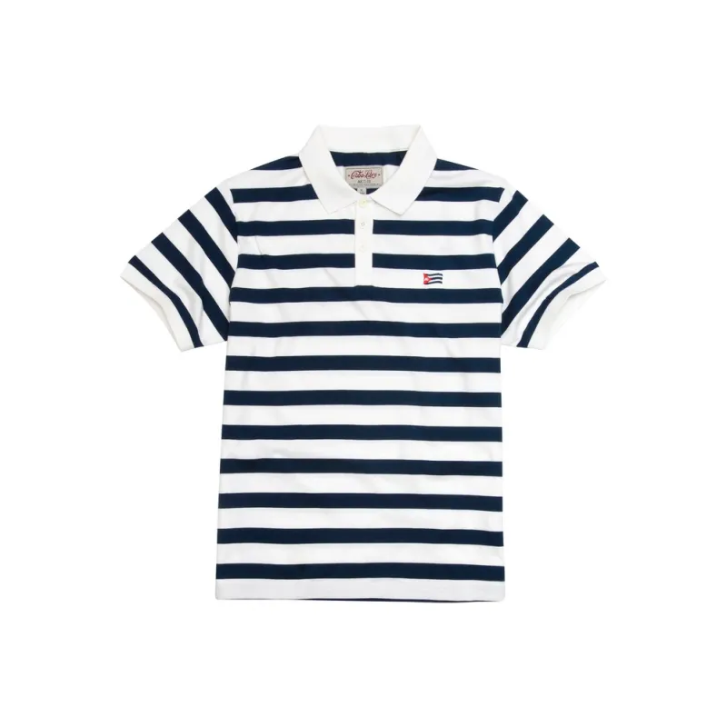 AKCLUB Polo Shirts Men Blue White Stripes-0