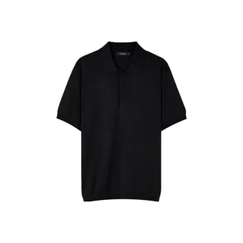VERSACE La Greca Pointelle knit Polo Shirt