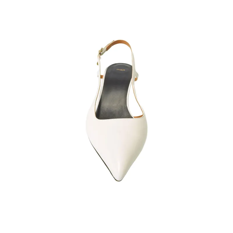 Maje Slim Heel High Heels 5cm Women's Ivory White-3
