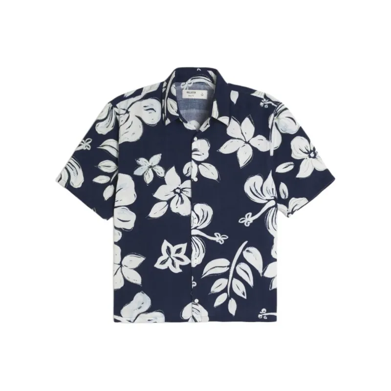 Hollister Shirt Men's Marine Blue Print-0