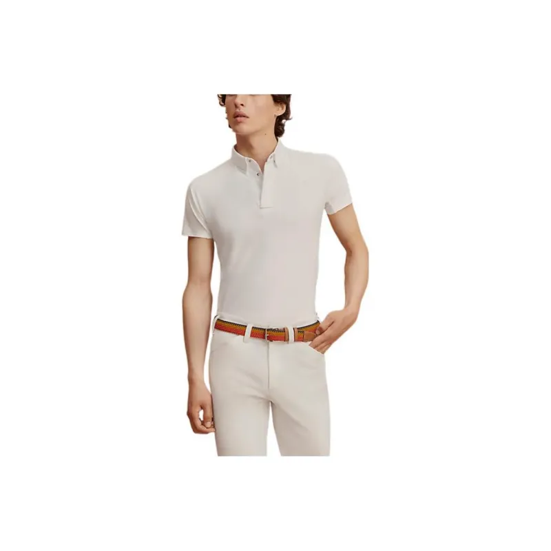 HERMES Polo Shirts Men White-0