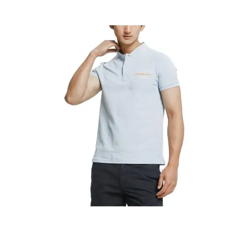 Calvin Klein Polo Shirts Men Light Blue