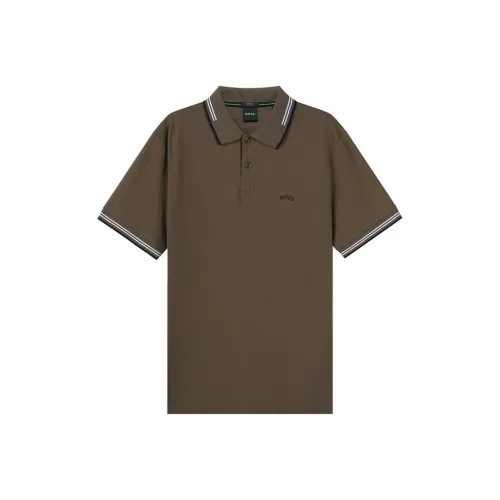 HUGO BOSS Short Sleeved Polo Sweatpants shirt Men's Olive Green