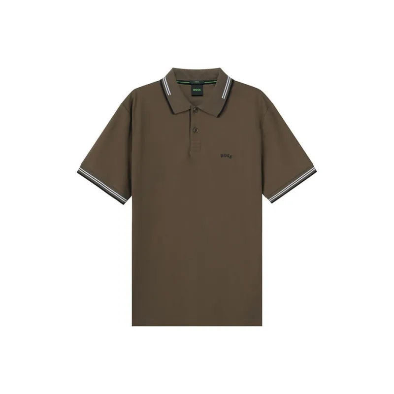 HUGO BOSS Short Sleeved Polo Shirt Men's Olive Green-0