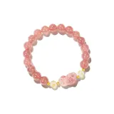 Chinese Auspicious Animal Beaded Bracelet-Strawberry Quartz