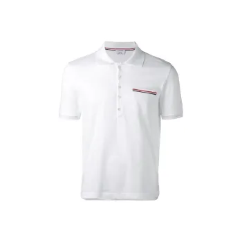 THOM BROWNE Rwb Short Sleeved Polo Shirt