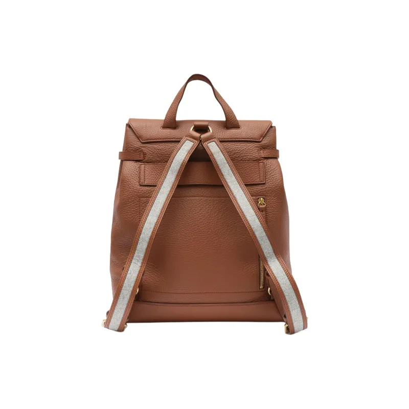 Mulberry Eleventy Chiltern Collaboration Flannel Backpack Women's Chestnut With Gray Accents-2