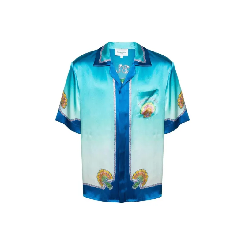 CASABLANCA Cuban Collar Short Sleeve Shirt-0