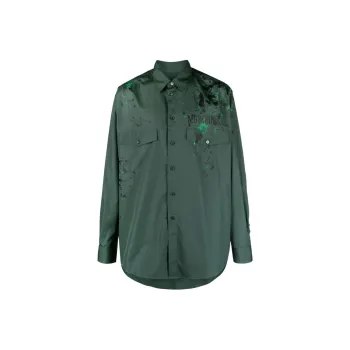 MOSCHINO SS24 Shirt Men's Dark Green