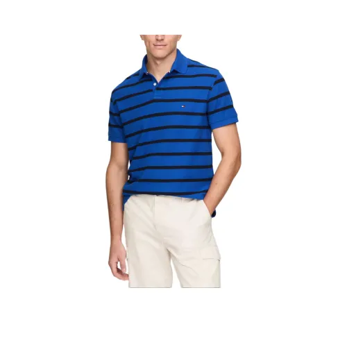 Tommy Hilfiger Polo Shirt Men's Dark Gray Stripes