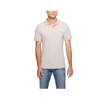 GUESS Polo Shirt Men's Beige Yellow