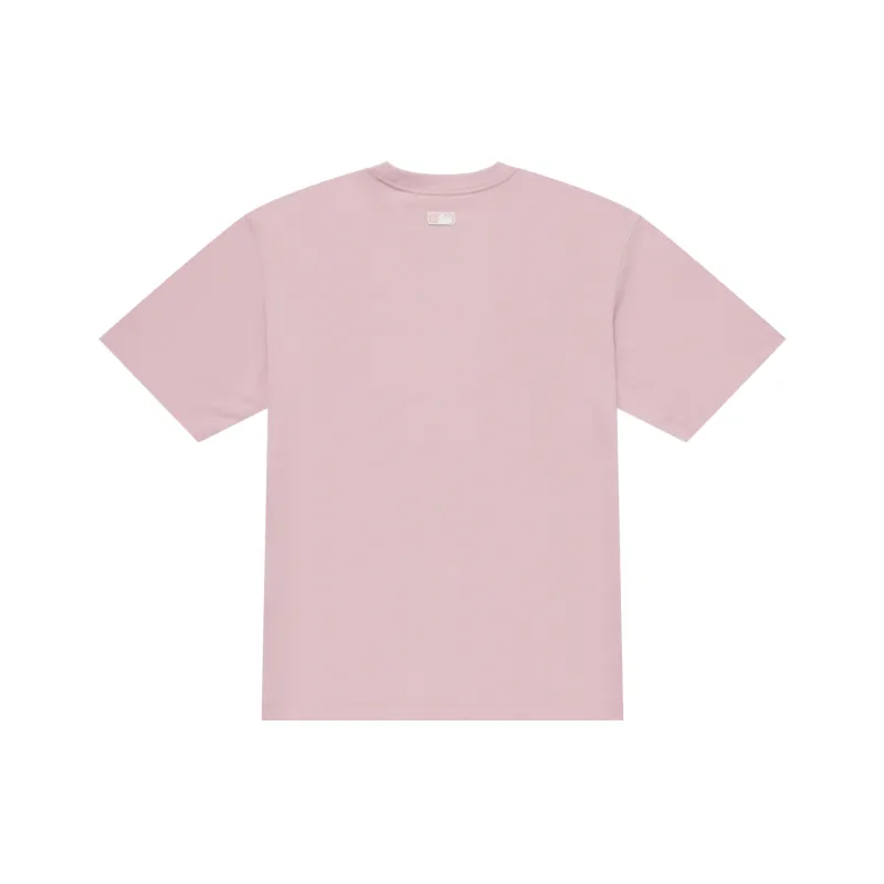 MLB Los Angeles Dodgers Heart SS25 T Shirt Unisex Heather Gray Pink-1