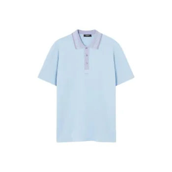 VERSACE Greca Collar Short Sleeved Polo Shirt