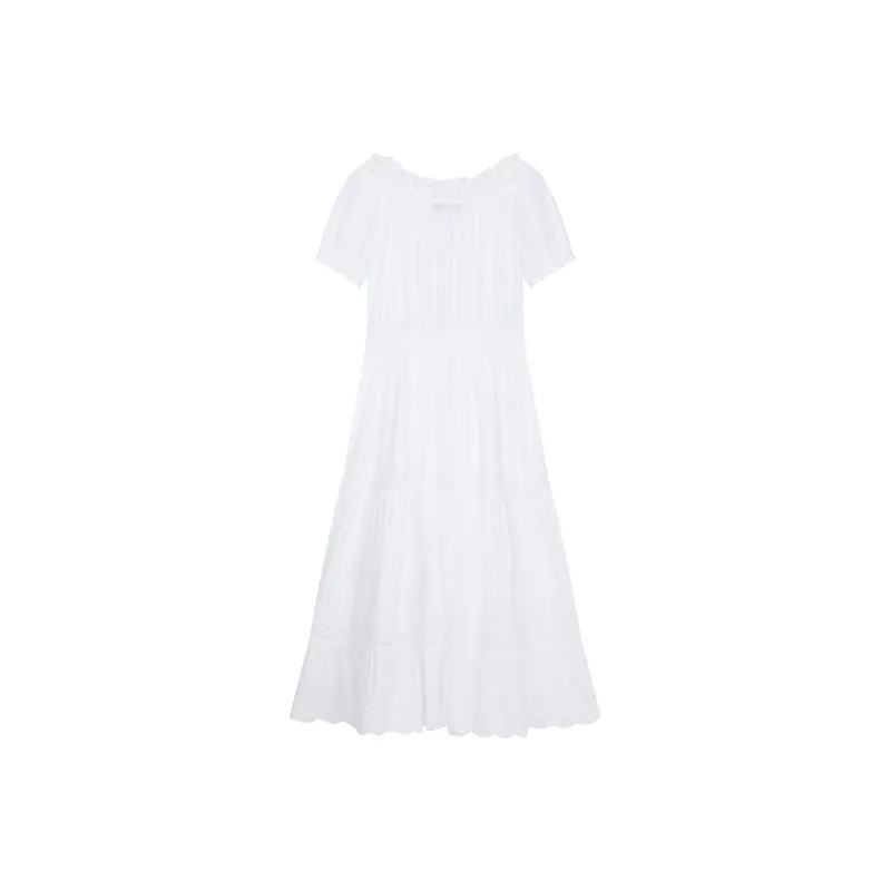 Teenie Weenie Short Sleeved Dress Women's Ivory White-1