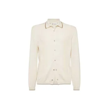 Brunello Cucinelli SS25 Shirt Men's Beige Yellow