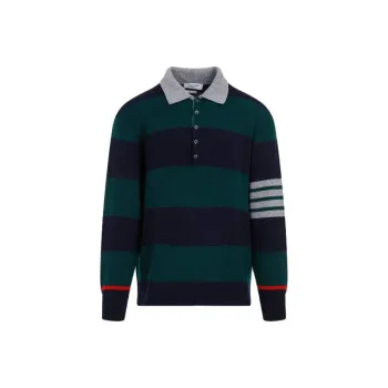 THOM BROWNE Polo Shirts Men Marine Blue