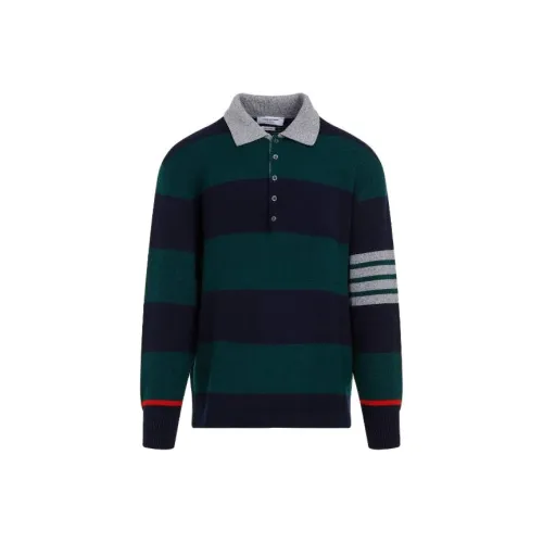 THOM BROWNE Polo Shirts Men Marine Blue