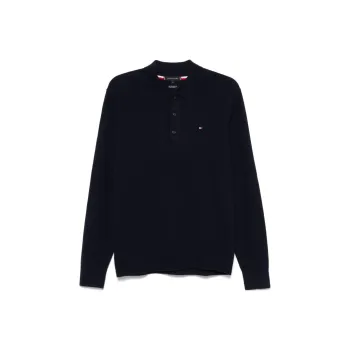 Tommy Hilfiger Logo Embroidered Polo Collar Jumper
