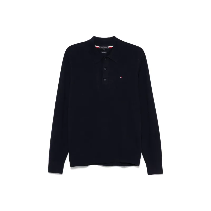 Tommy Hilfiger Logo Embroidered Polo Collar Jumper-0